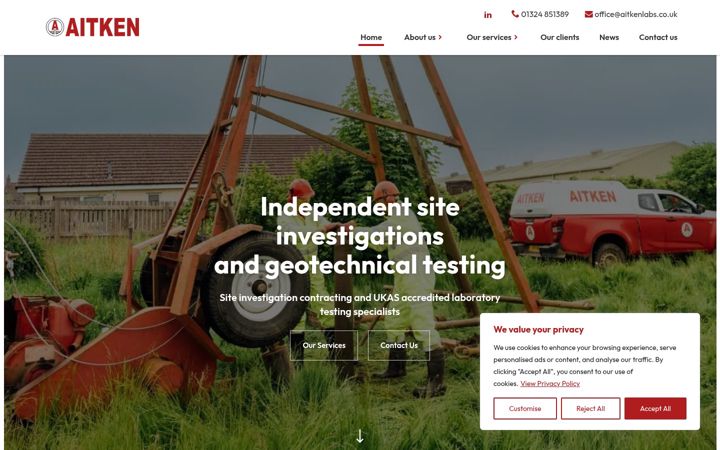Screenshot of aitkenlabs.co.uk