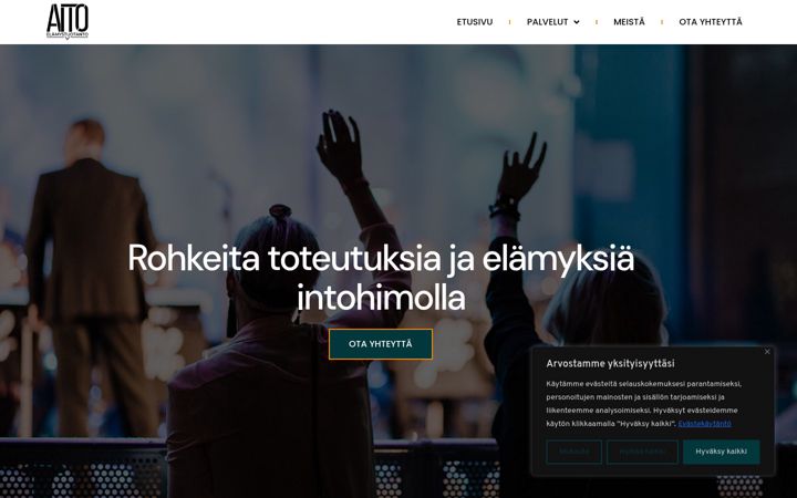 Screenshot of aitoelamys.fi