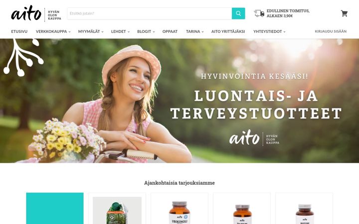 Screenshot of aitokauppa.fi