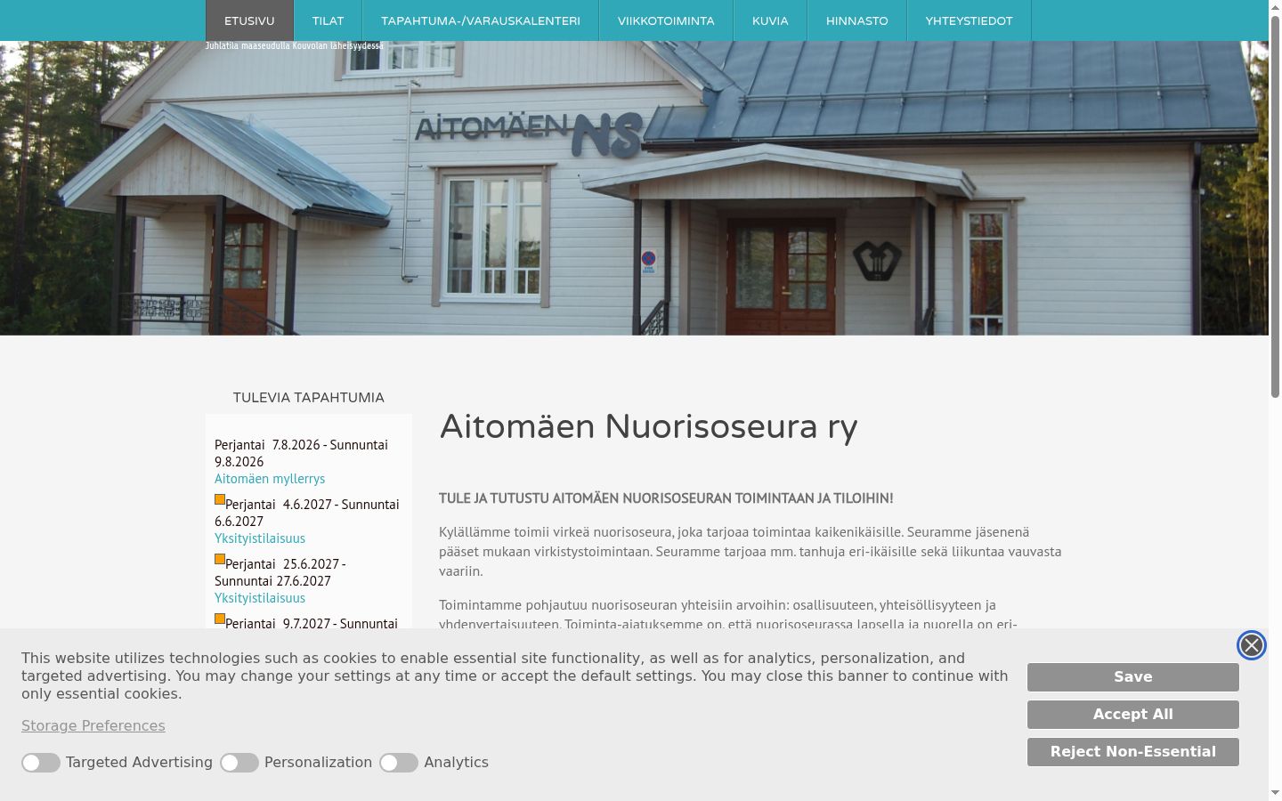Skjermbilde av samtykkebanneret slik det vises før noen interaksjon
