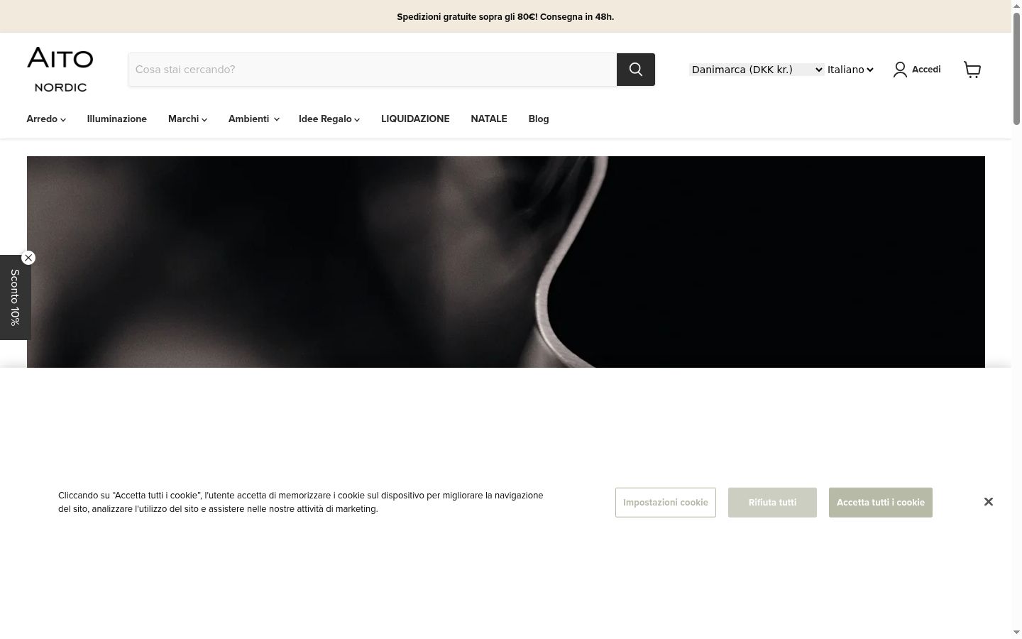 Captura de ecrã do banner de consentimento apresentado antes de qualquer interação