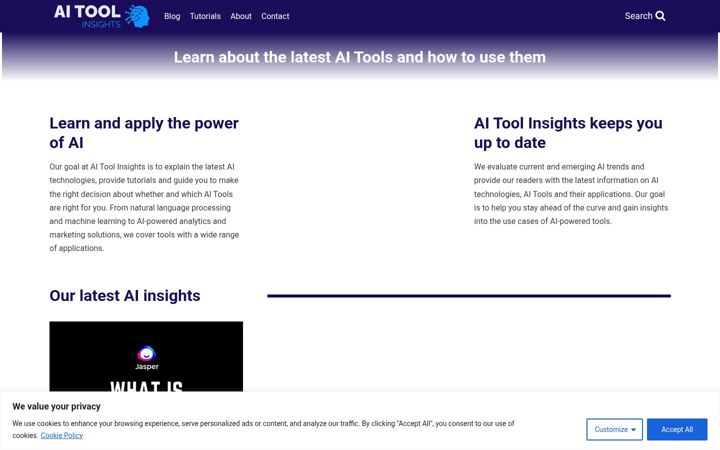 Screenshot of aitoolinsights.com
