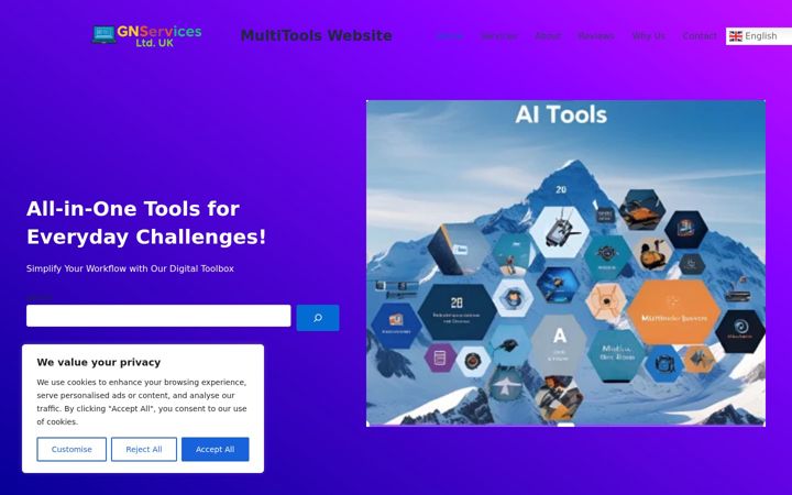 Screenshot of aitoolshere.com