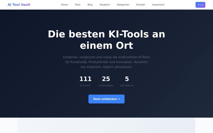 Screenshot of aitoolvault.de