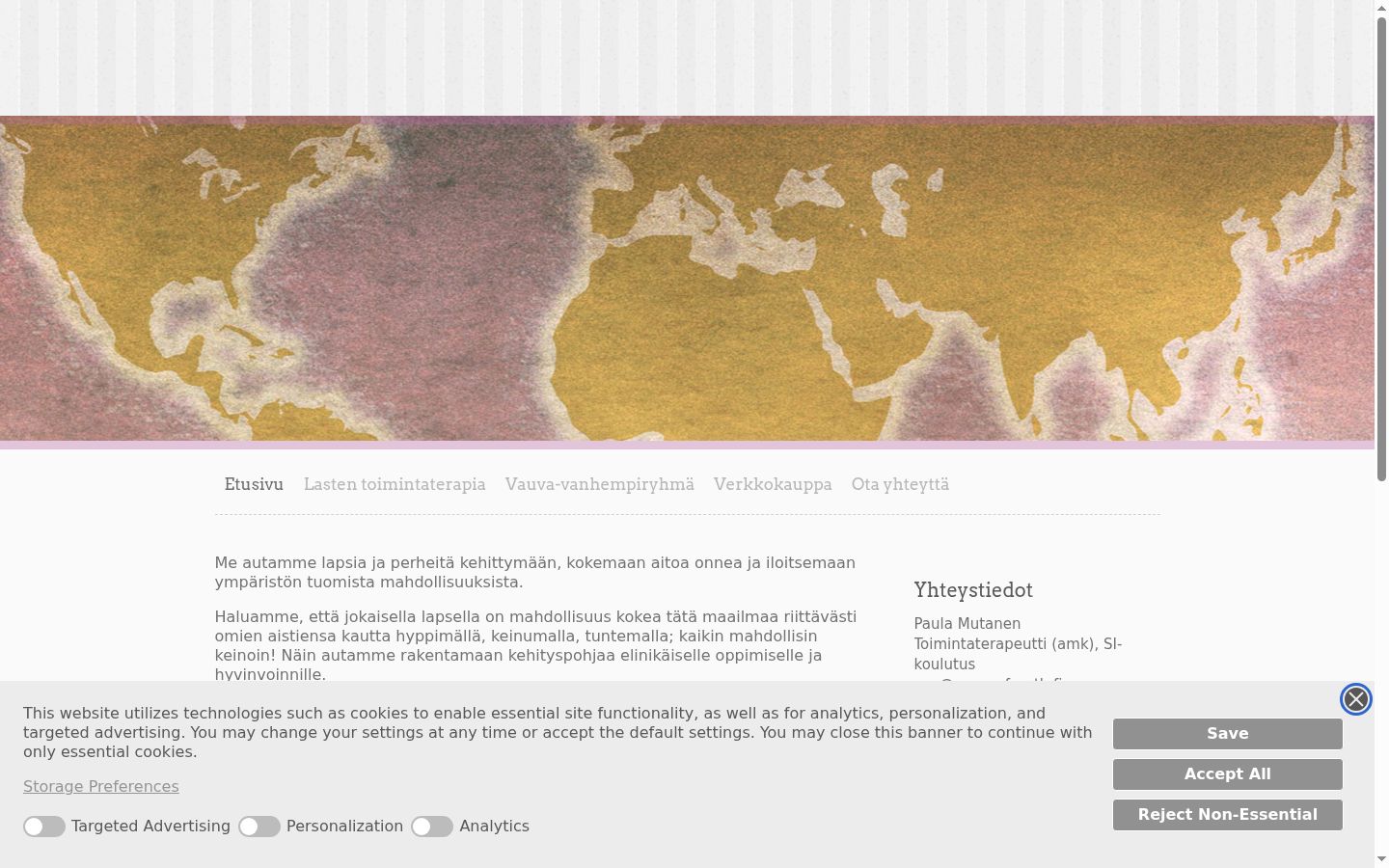 Captura de pantalla del banner de consentimiento mostrado antes de cualquier interacción