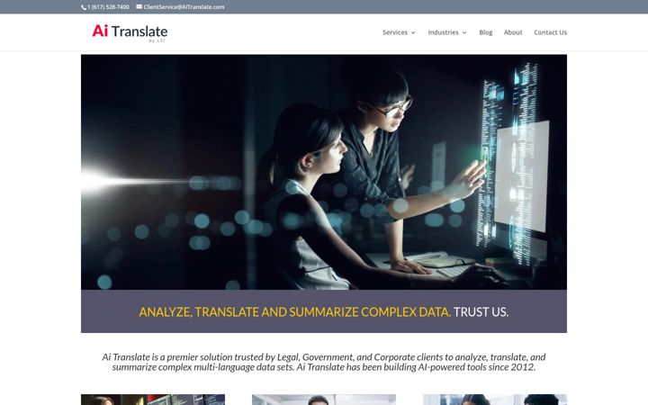 Képernyőkép: aitranslate.com