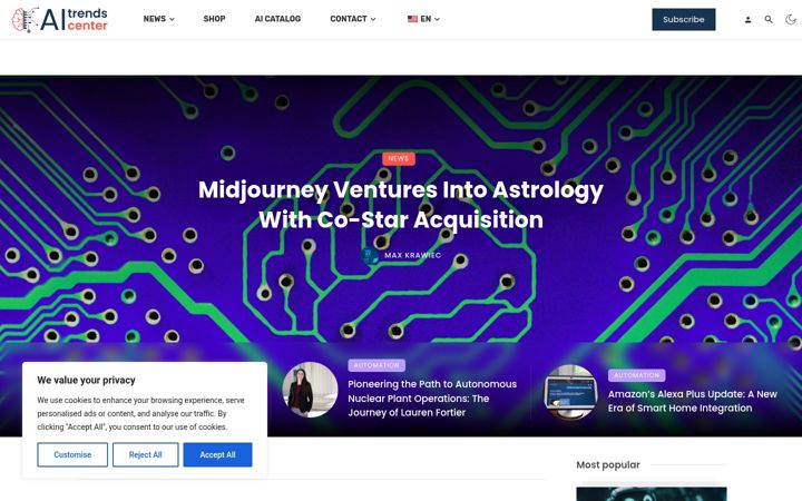 Screenshot of aitrendscenter.eu