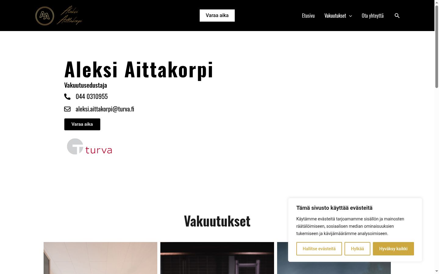 Ekrānuzņēmums ar piekrišanas baneri, kas tika rādīts pirms jebkādas mijiedarbības