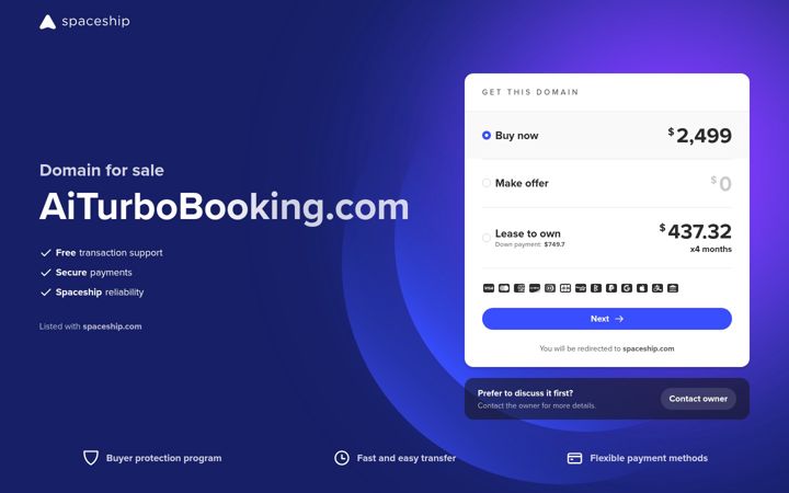 Screenshot of aiturbobooking.com