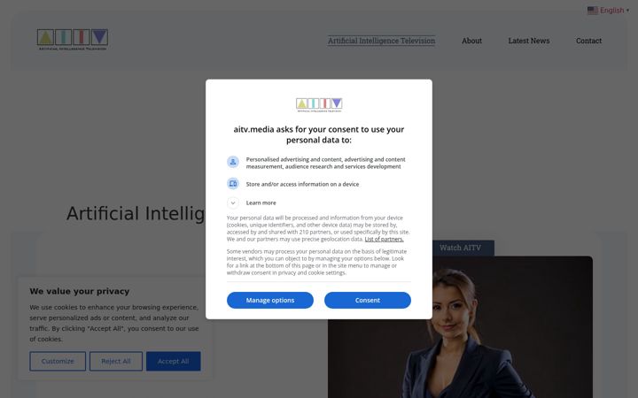 Screenshot of aitv.media