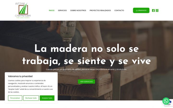 Screenshot of aitzarcarpinteria.com