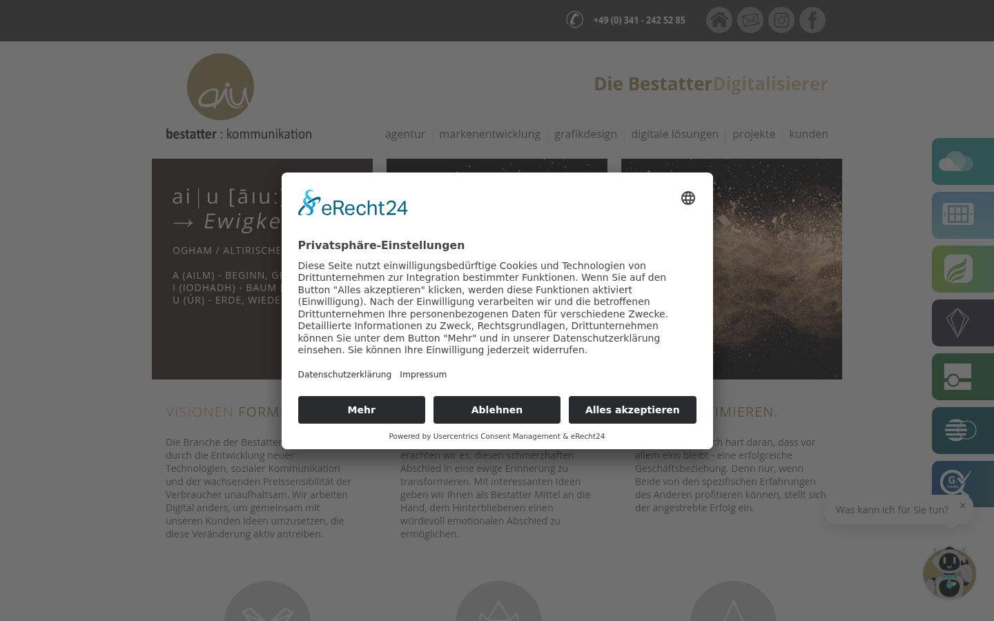 Screenshot of the consent banner shown before any interaction