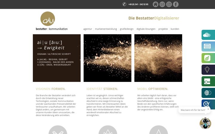 Screenshot von aiu-bestattermarketing.de