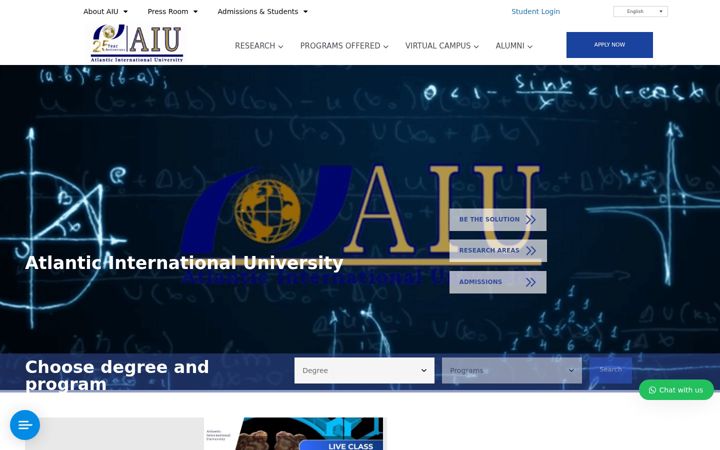 Screenshot of aiu.edu