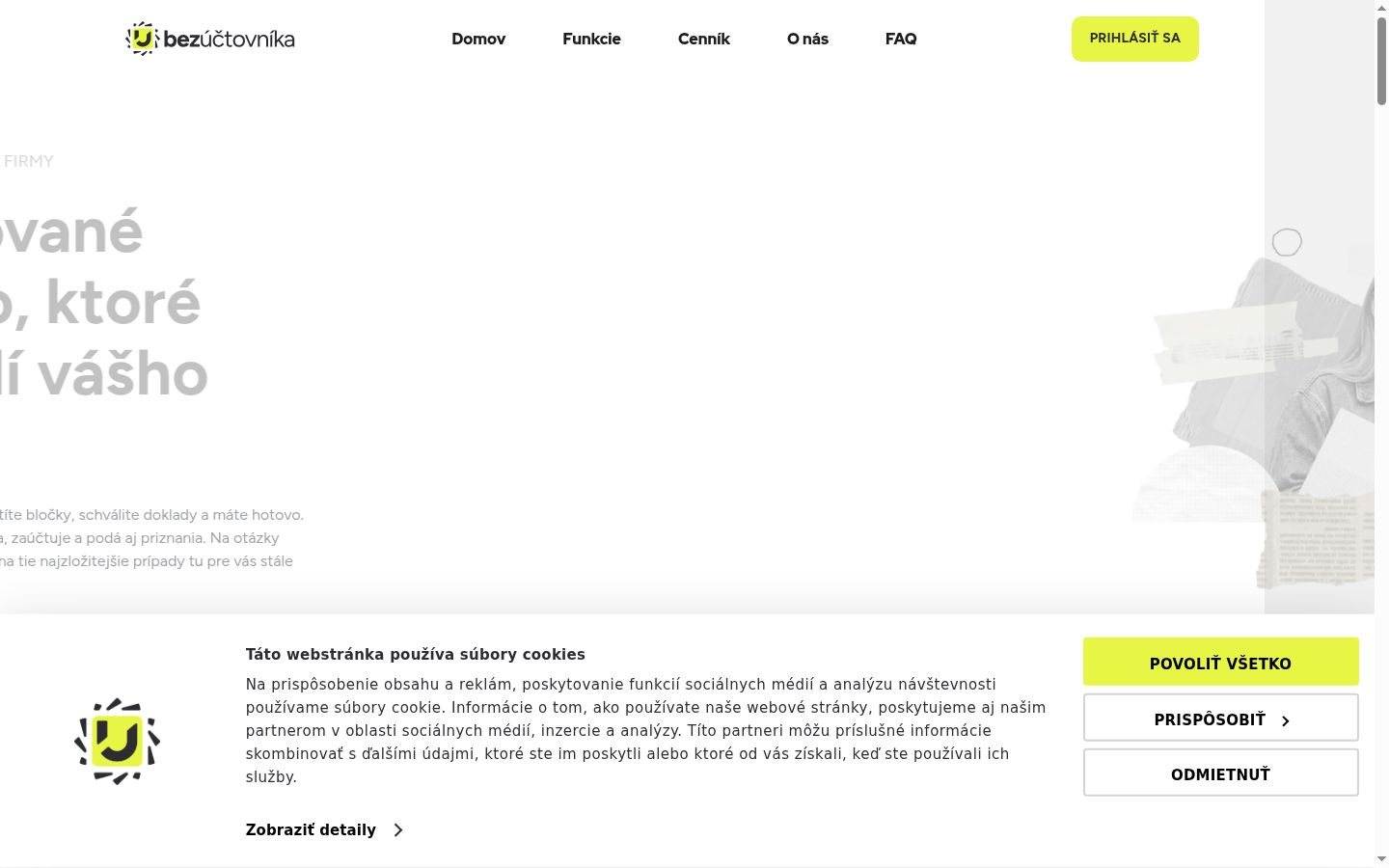 Screenshot des Einwilligungsbanners vor jeglicher Interaktion