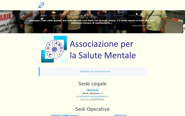 Snímek obrazovky aiutiamoli-bergamo.it