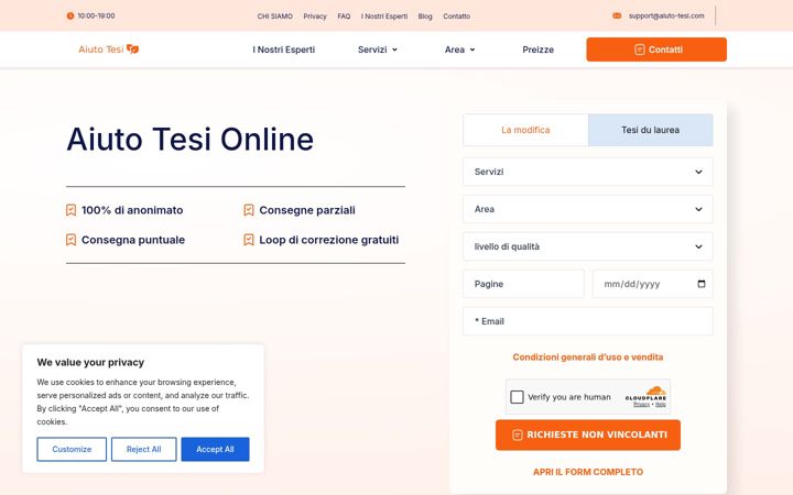 Screenshot of aiuto-tesi.com