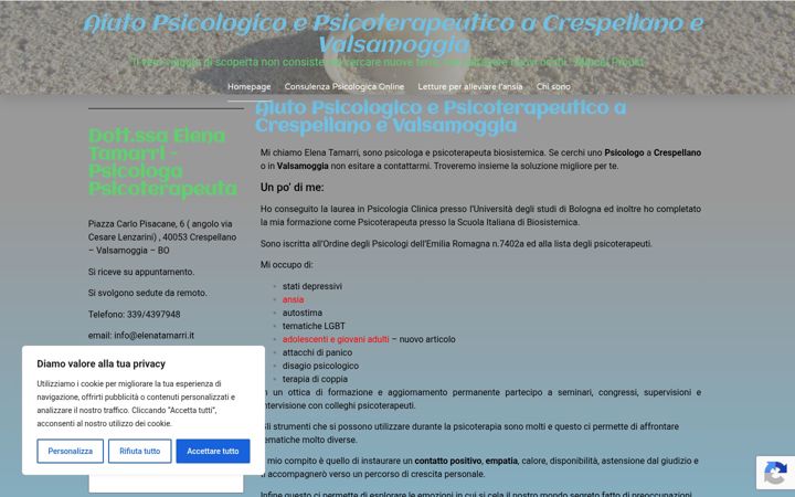 Screenshot of aiutopsicologico-bologna.it