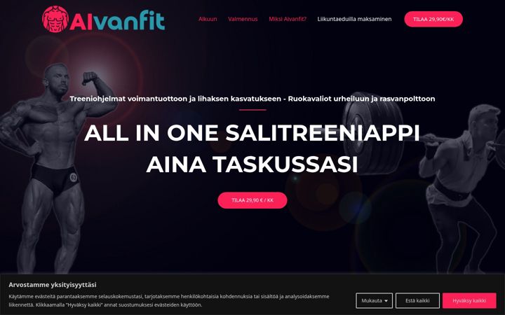 Screenshot of aivanfit.fi