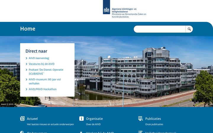 Screenshot of aivd.nl
