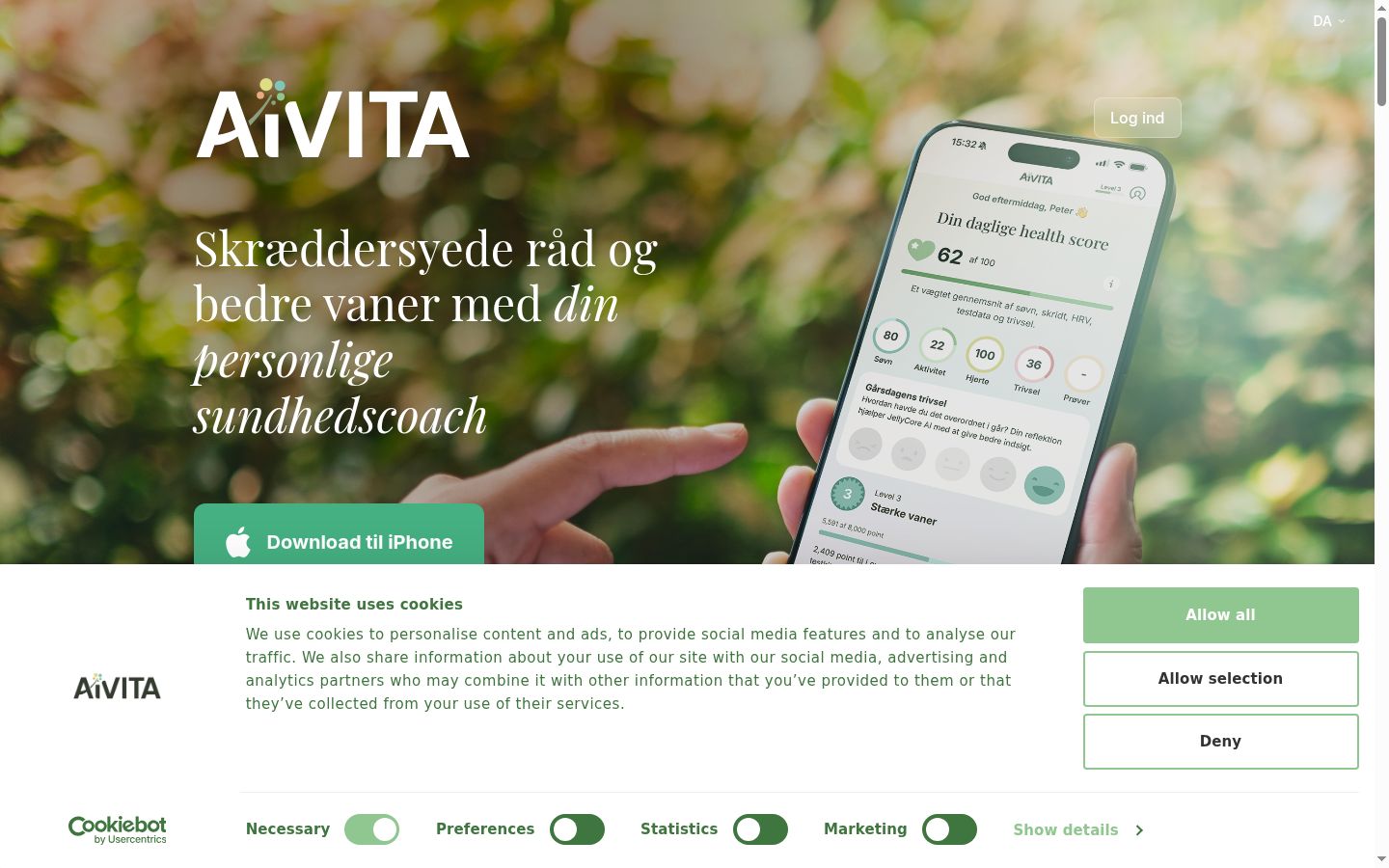 Screenshot of the consent banner shown before any interaction