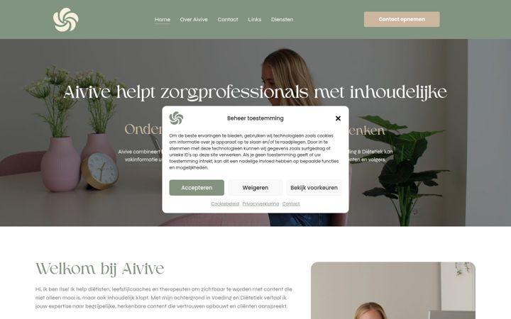 Screenshot of aivive.nl