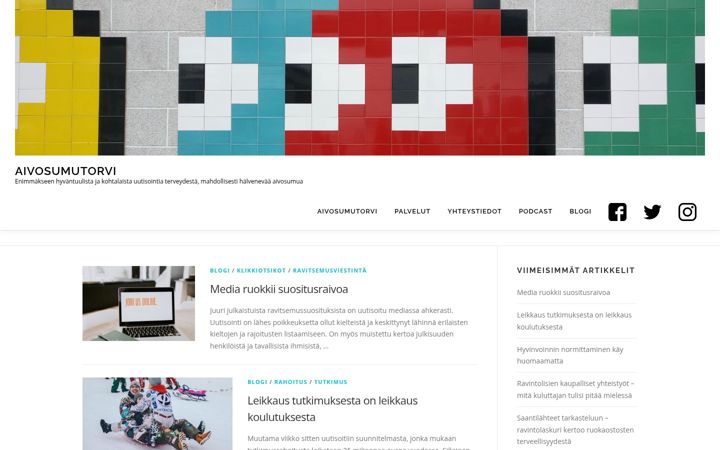 Screenshot of aivosumutorvi.fi