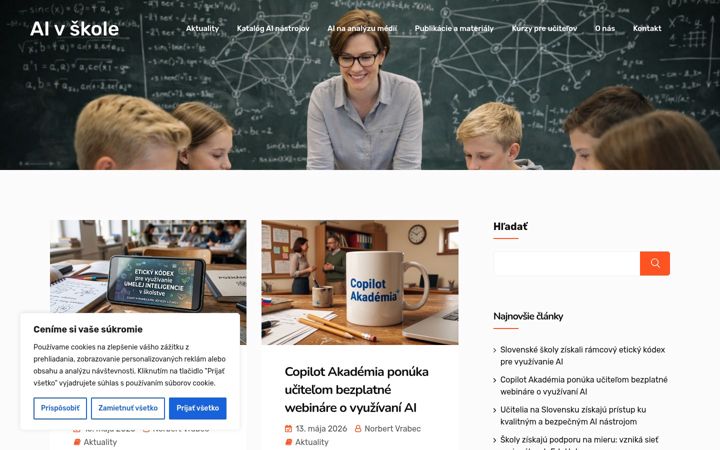 Snímek obrazovky aivskole.sk
