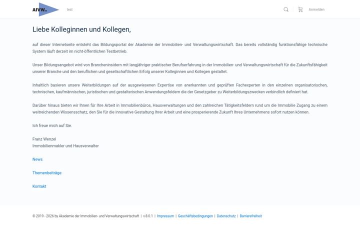 Screenshot of aivw.de