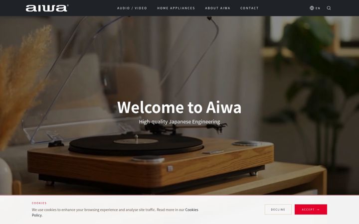 Screenshot of aiwaindustries.com