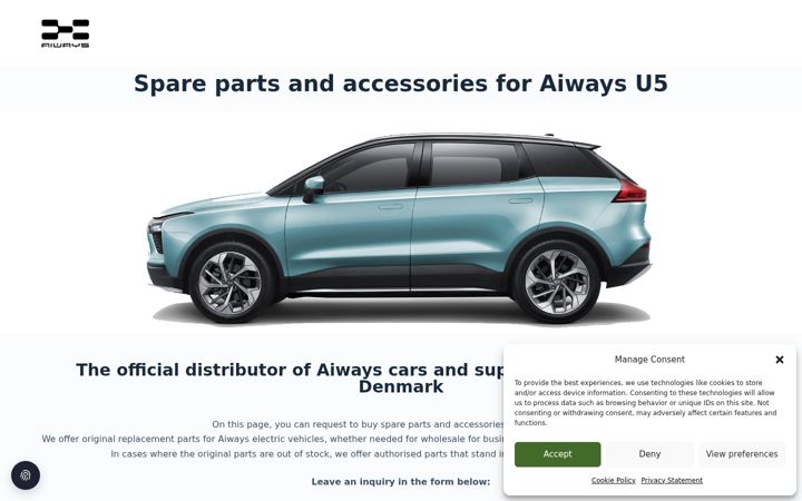 Screenshot of aiways-parts.com