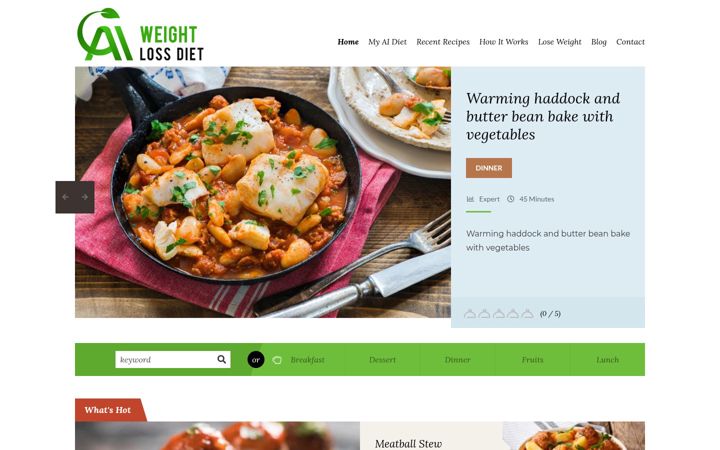 Ekrānuzņēmums no aiweightlossdiet.com