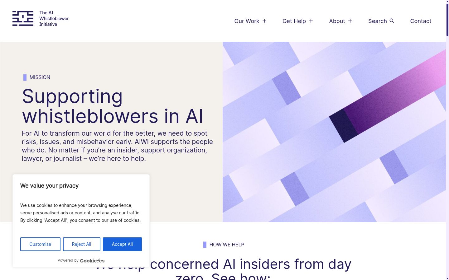 Screenshot of the consent banner shown before any interaction