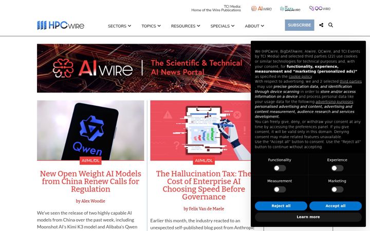 Skærmbillede af aiwire.net