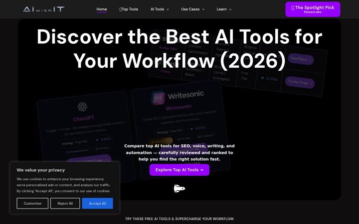 Screenshot of aiwithit.com