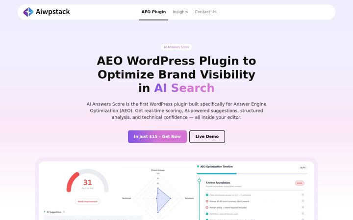 Screenshot of aiwpstack.com