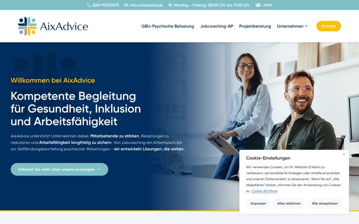 Screenshot of aixadvice.de