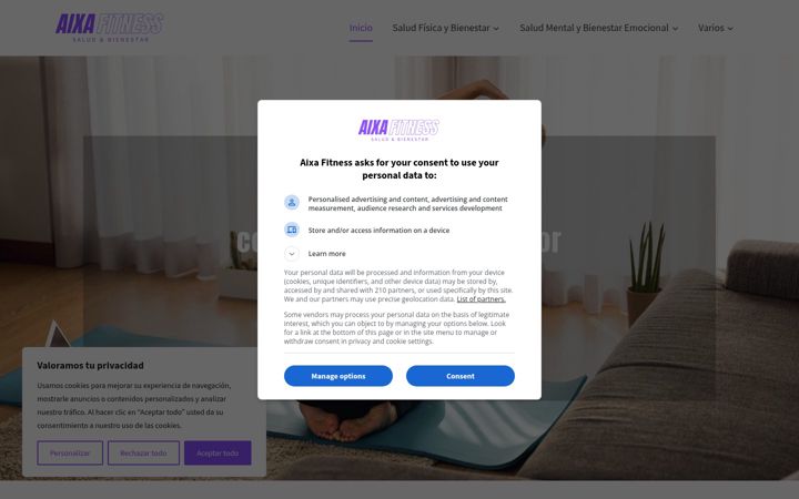 Screenshot of aixafitness.com