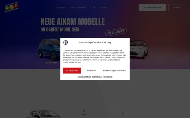 Screenshot van aixam-kemberg.de