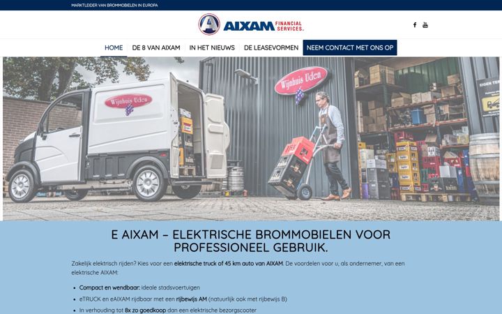 Screenshot van aixamfinancialservices.nl