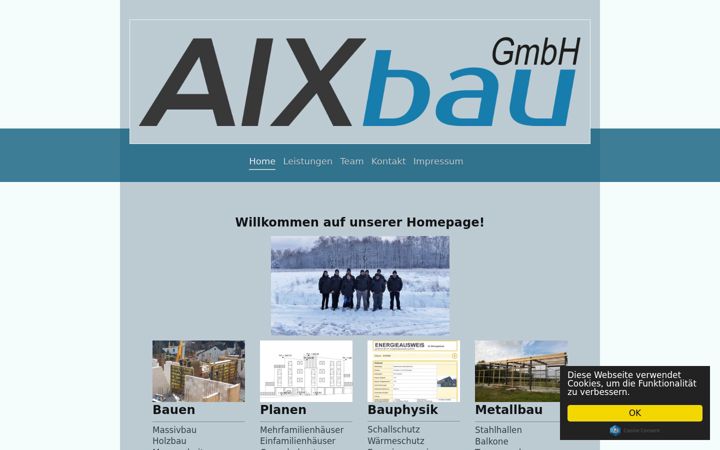 Screenshot of aixbau.de