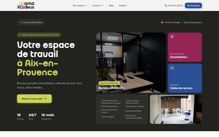 Ekrānuzņēmums no aixbureaux.com