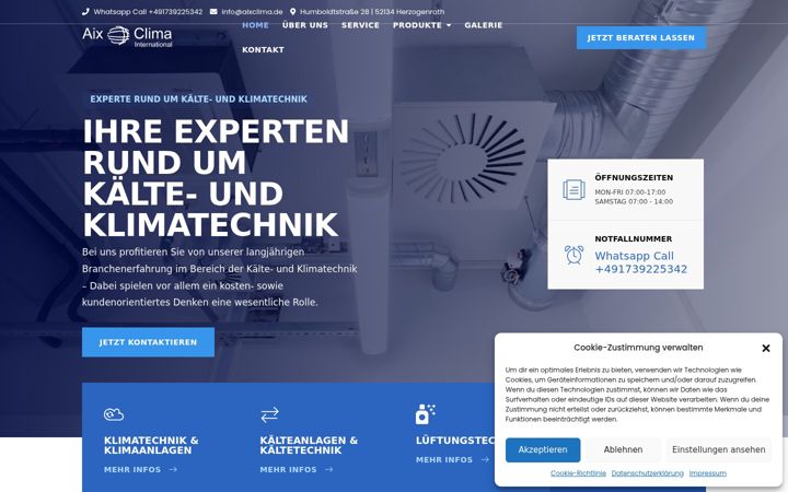 Zrzut ekranu aixclima.de