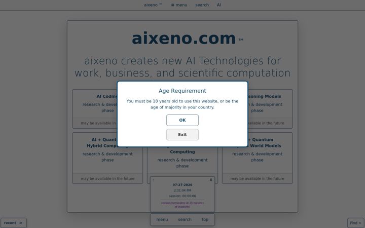 Screenshot of aixeno.com