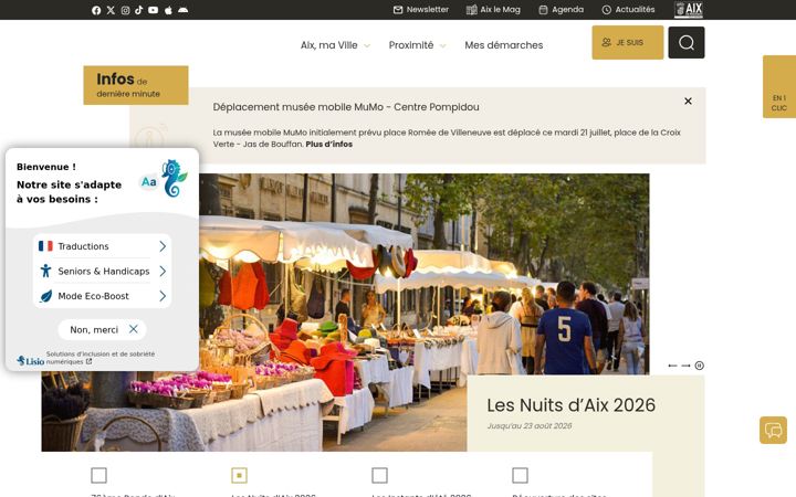 Screenshot of aixenprovence.fr