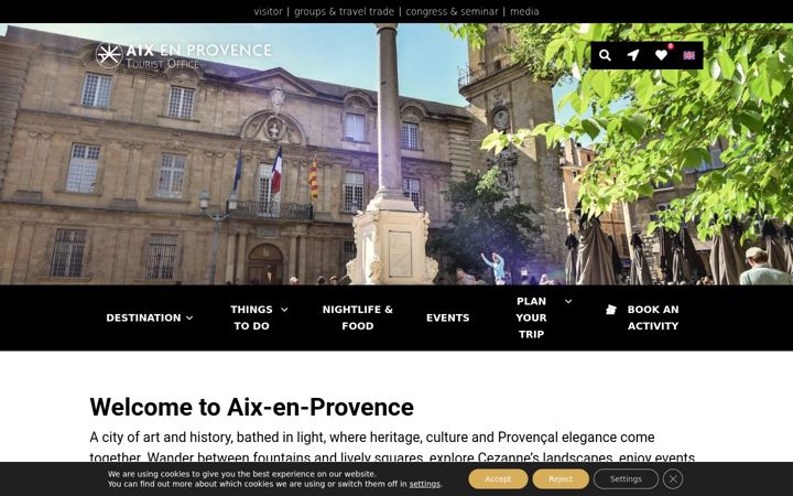 Screenshot of aixenprovencetourism.com
