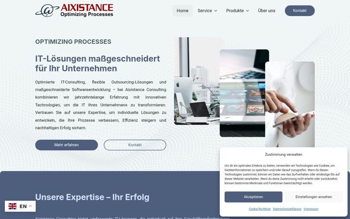 Screenshot of aixistance.com