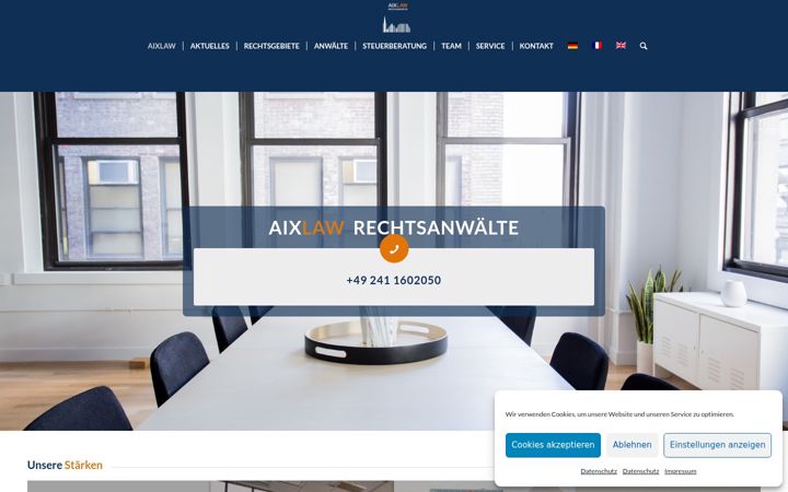 Screenshot of aixlaw.de