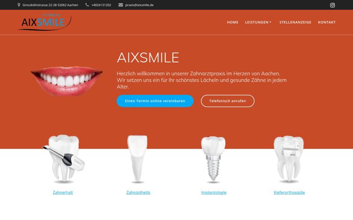 Screenshot of aixsmile.de