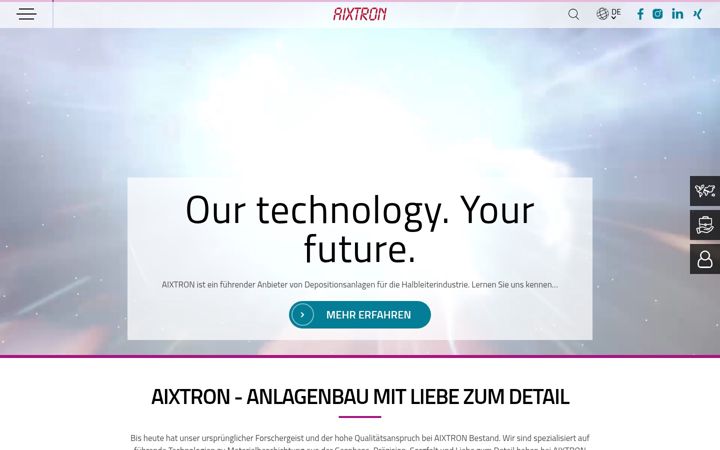 Screenshot of aixtron.com